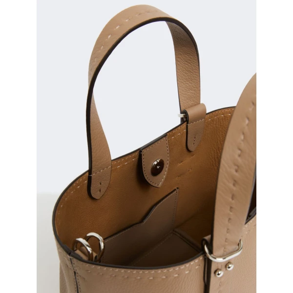 Max Mara Archetipo Extra Small Leather Bag in Mud | Mini Bags | Luxury Shoes 