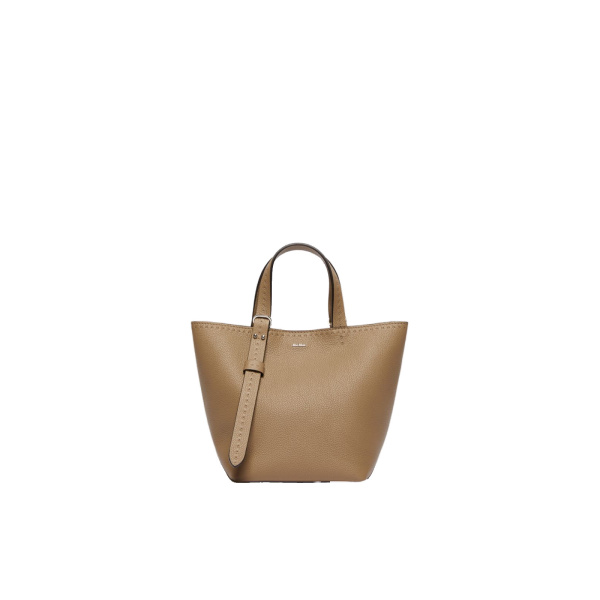 Max Mara Archetipo Extra Small Leather Bag in Mud | Mini Bags | Luxury Shoes 