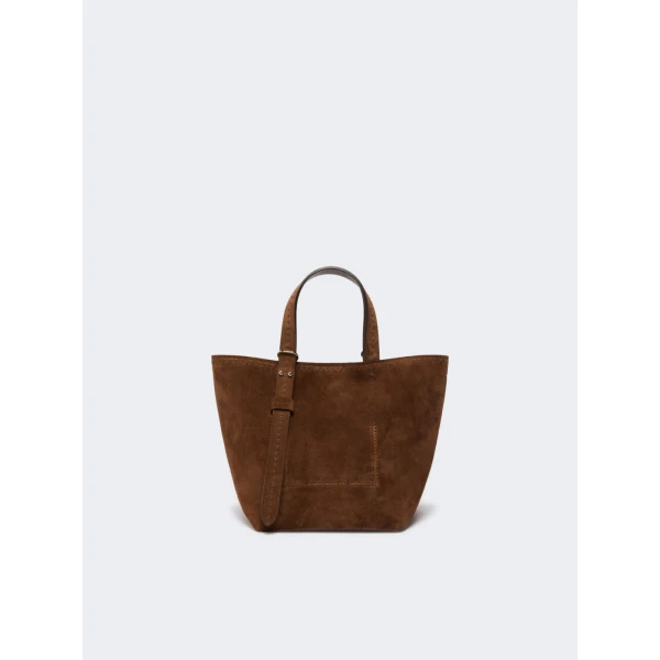 Max Mara Archetipo Extra Small Split Leather Bag in Dark Brown | Mini Bags | Luxury Shoes 