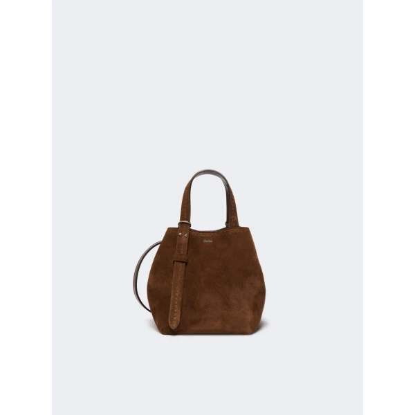 Max Mara Archetipo Extra Small Split Leather Bag in Dark Brown | Mini Bags | Luxury Shoes 