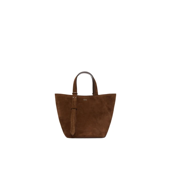 Archetipo Extra Small Split Leather Bag in Dark Brown