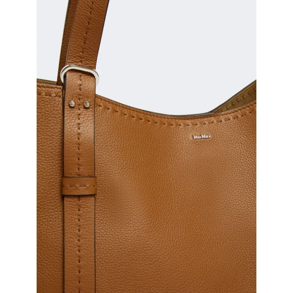 Max Mara Archetipo Leather Handbag in Amber Brown | Totes & Top-Handle Bags | Luxury Shoes 