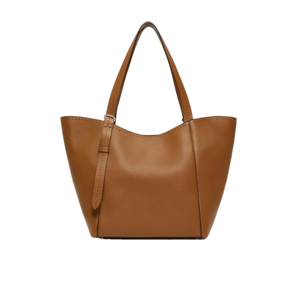 Archetipo Leather Handbag in Amber Brown