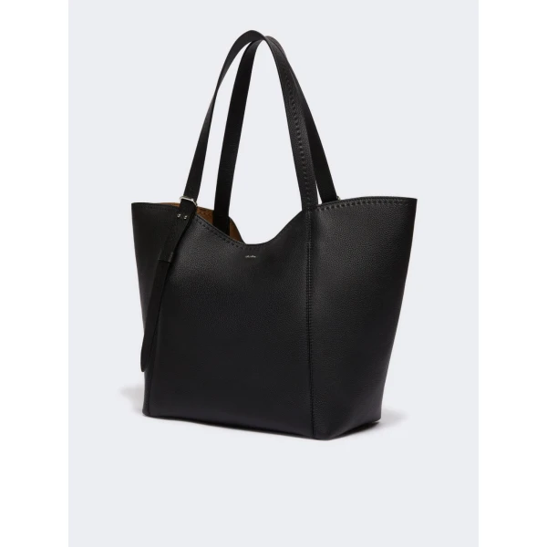 Max Mara Archetipo Leather Handbag in Black | Totes & Top-Handle Bags | Luxury Shoes 