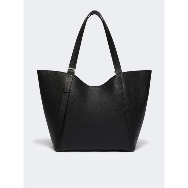 Max Mara Archetipo Leather Handbag in Black | Totes & Top-Handle Bags | Luxury Shoes 