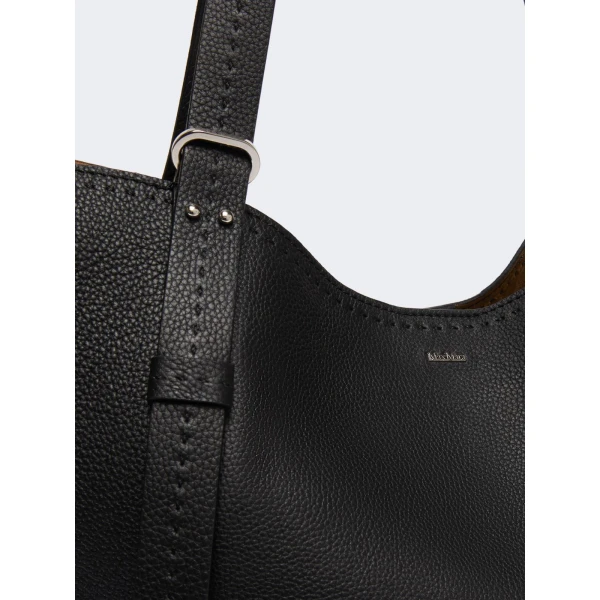 Max Mara Archetipo Leather Handbag in Black | Totes & Top-Handle Bags | Luxury Shoes 