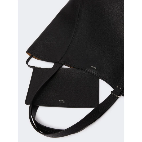 Max Mara Archetipo Leather Handbag in Black | Totes & Top-Handle Bags | Luxury Shoes 