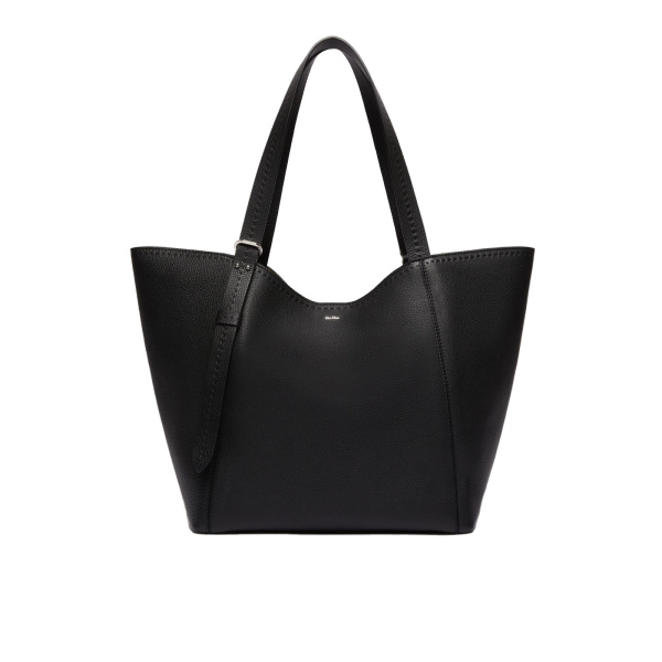 Max Mara Archetipo Leather Handbag in Black | Totes & Top-Handle Bags | Luxury Shoes 
