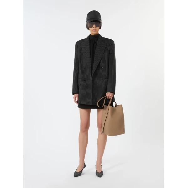 Max Mara Archetipo Medium Leather Bag in Mud | Totes & Top-Handle Bags | Luxury Shoes 
