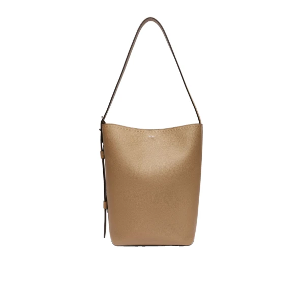 Max Mara Archetipo Medium Leather Bag in Mud | Women | Luxury Shoes 