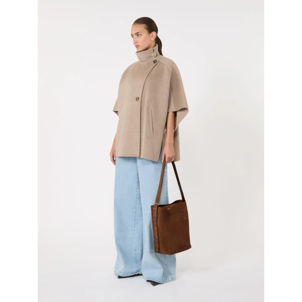 Max Mara Archetipo Small Split Leather Bag in Dark Brown | Totes & Top-Handle Bags | Luxury Shoes 