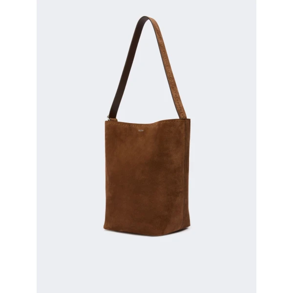 Max Mara Archetipo Small Split Leather Bag in Dark Brown | Totes & Top-Handle Bags | Luxury Shoes 