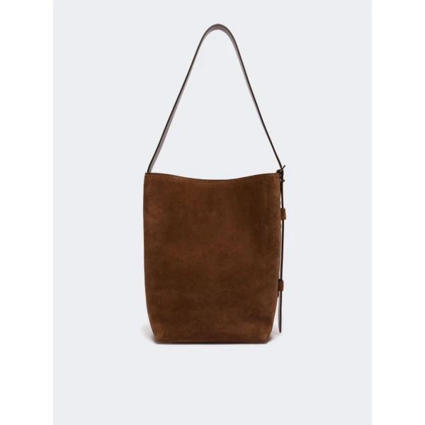 Max Mara Archetipo Small Split Leather Bag in Dark Brown | Totes & Top-Handle Bags | Luxury Shoes 