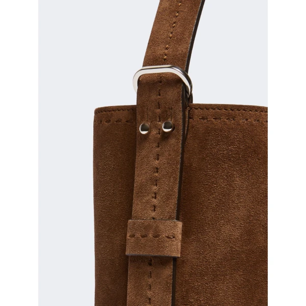 Max Mara Archetipo Small Split Leather Bag in Dark Brown | Totes & Top-Handle Bags | Luxury Shoes 