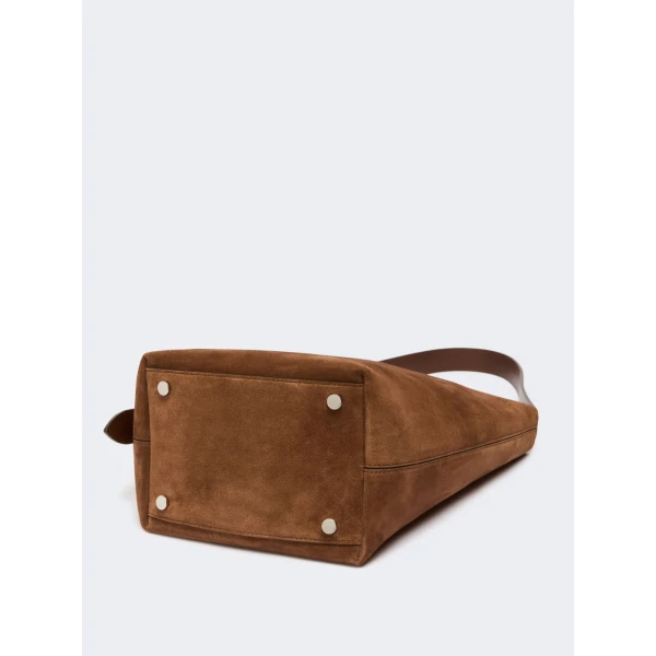 Max Mara Archetipo Small Split Leather Bag in Dark Brown | Totes & Top-Handle Bags | Luxury Shoes 