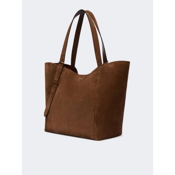 Max Mara Archetipo Split Leather Handbag in Dark Brown | Totes & Top-Handle Bags | Luxury Shoes 