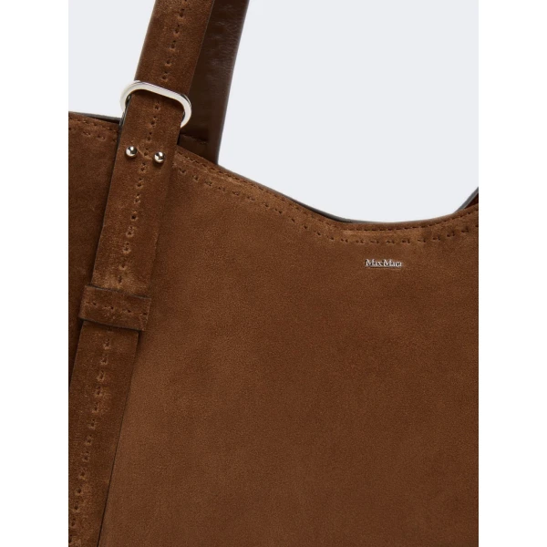 Max Mara Archetipo Split Leather Handbag in Dark Brown | Totes & Top-Handle Bags | Luxury Shoes 