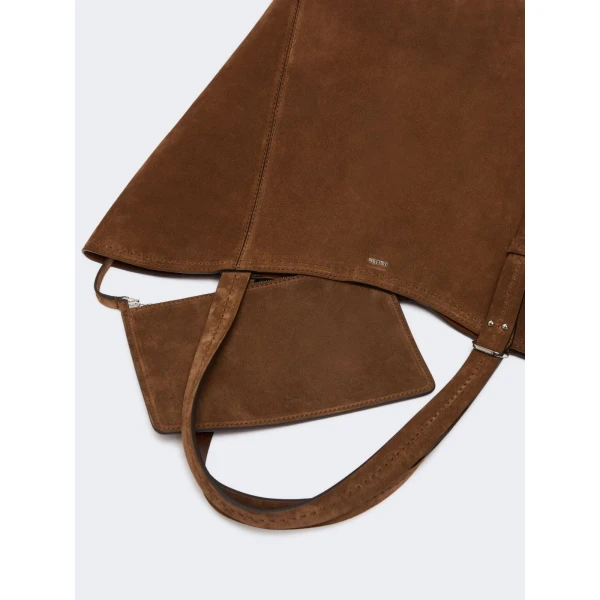 Max Mara Archetipo Split Leather Handbag in Dark Brown | Totes & Top-Handle Bags | Luxury Shoes 