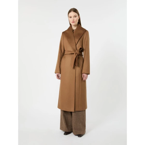 Max Mara Ardea Long Cashmere Robe Coat in Tobacco | Wool Coat | Luxury Shoes 