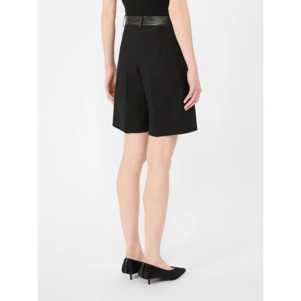 Max Mara Argento Woollen Cloth Bermuda Shorts in Black | Shorts | Luxury Shoes 