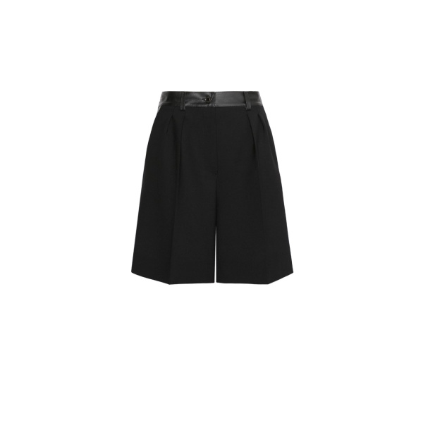 Max Mara Argento Woollen Cloth Bermuda Shorts in Black | Shorts | Luxury Shoes 