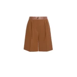 Max Mara Argento Woollen Cloth Bermuda Shorts in Tobacco | Shorts | Luxury Shoes 