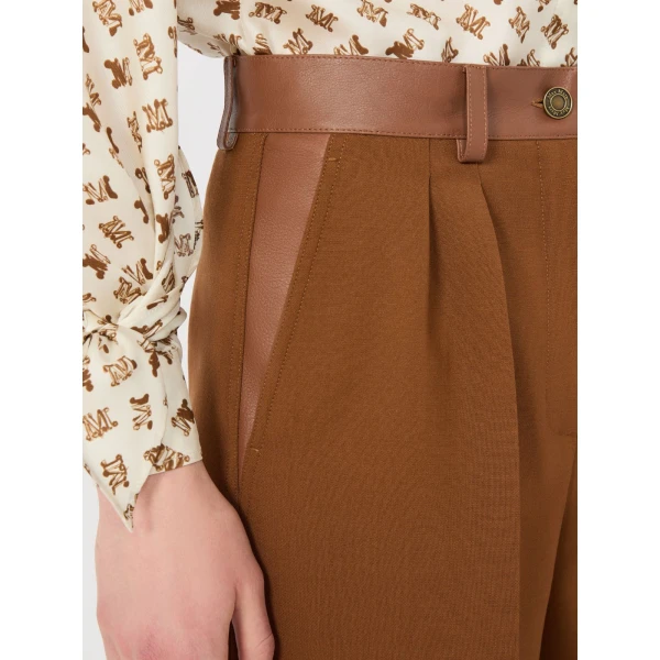 Max Mara Argento Woollen Cloth Bermuda Shorts in Tobacco | Shorts | Luxury Shoes 
