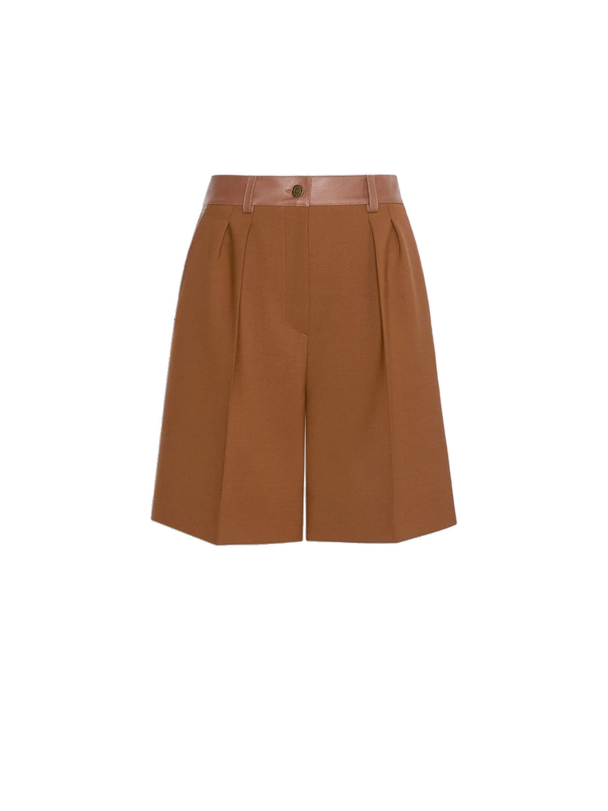Max Mara Argento Woollen Cloth Bermuda Shorts in Tobacco Max Mara Argento Woollen Cloth Bermuda Shorts in Tobacco | Shorts | Luxury Shoes