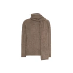 Max Mara Aria Yak Wool Sweater with Scarf in Beige | Sweaters | Luxury Shoes 
