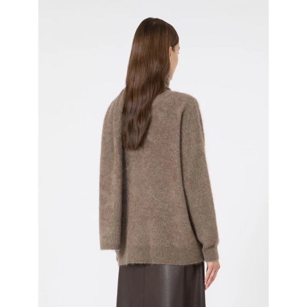 Max Mara Aria Yak Wool Sweater with Scarf in Beige | Sweaters | Luxury Shoes 