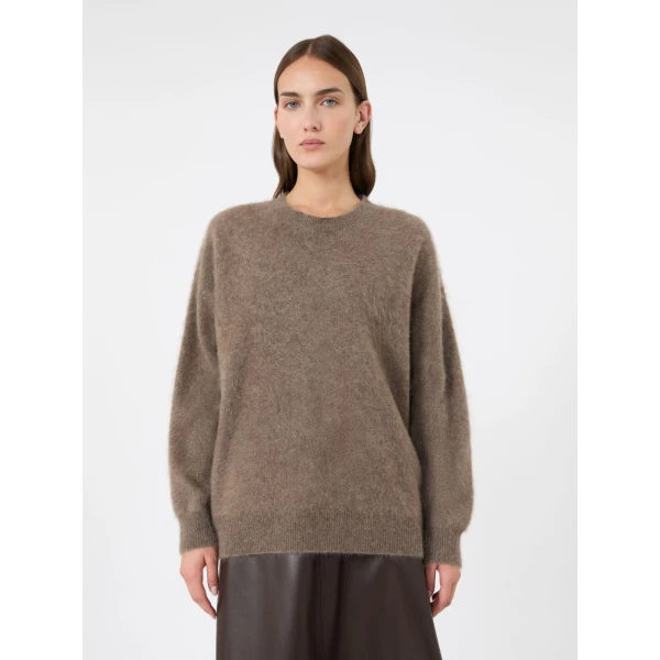 Max Mara Aria Yak Wool Sweater with Scarf in Beige | Sweaters | Luxury Shoes 