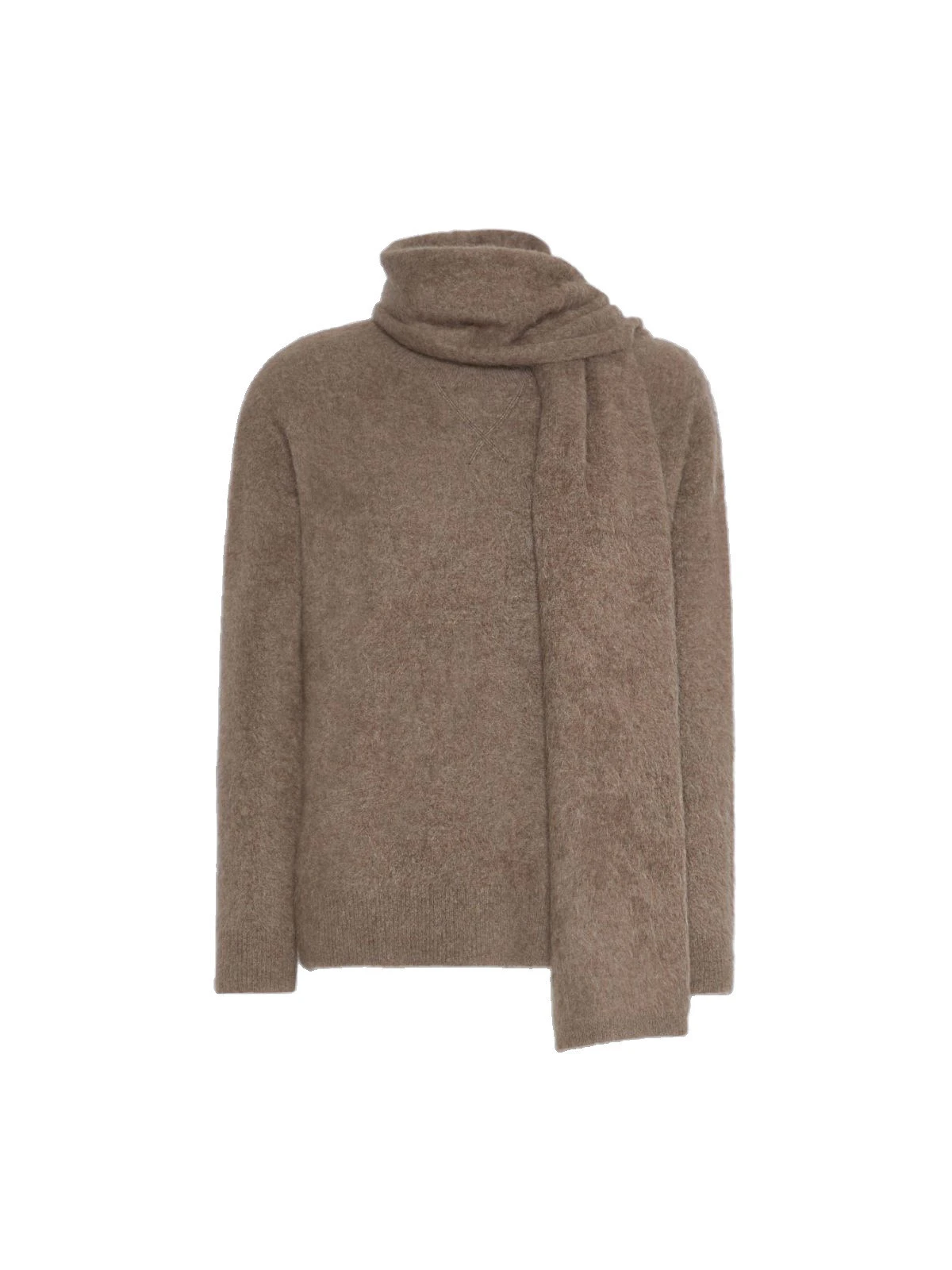 Max Mara Aria Yak Wool Sweater with Scarf in Beige Max Mara Aria Yak Wool Sweater with Scarf in Beige | Sweaters | Luxury Shoes