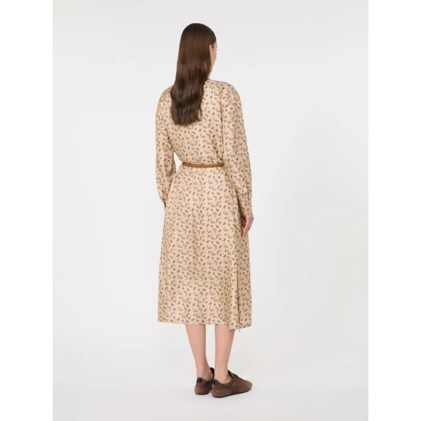 Max Mara Aris Silk Shirt Dress in Beige | Shirtdress | Luxury Shoes 