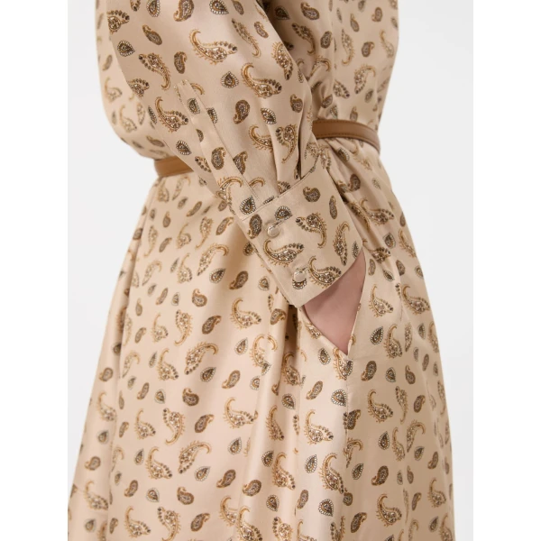 Max Mara Aris Silk Shirt Dress in Beige | Shirtdress | Luxury Shoes 