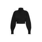 Max Mara Armony Cropped Wool and Cashmere Jersey Sweatshirt in Dark Grey | Sweaters | Luxury Shoes 