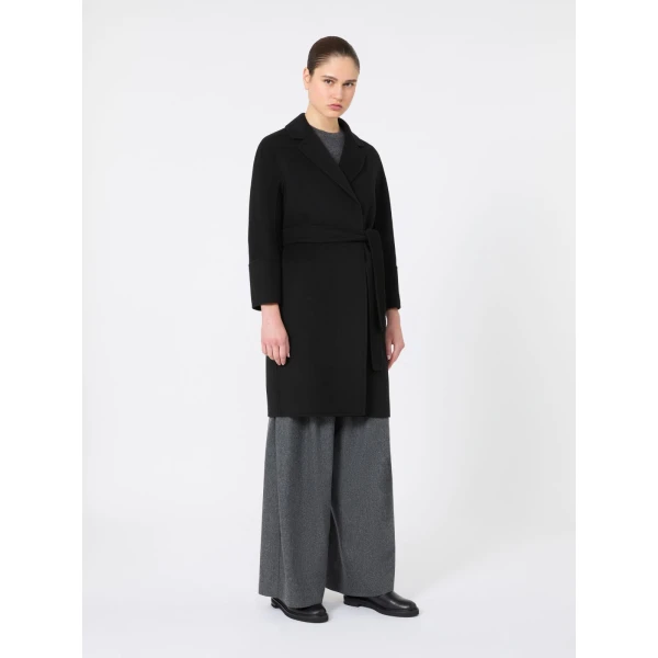 Max Mara Arona Short Double-Faced Wool Coat in Black | Wool Coat | Luxury Shoes 