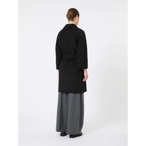 Max Mara Arona Short Double-Faced Wool Coat in Black | Wool Coat | Luxury Shoes 