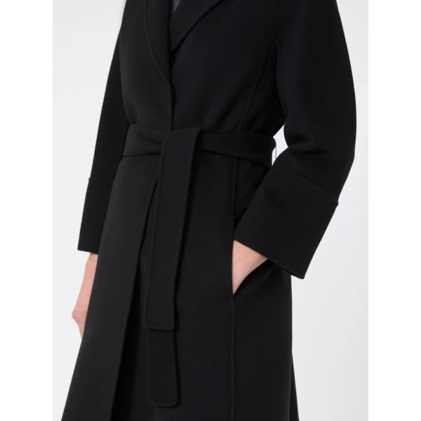 Max Mara Arona Short Double-Faced Wool Coat in Black | Wool Coat | Luxury Shoes 