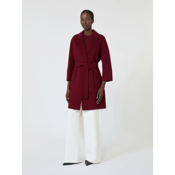Max Mara Arona Short Double-Faced Wool Coat in Bordeaux | Wool Coat | Luxury Shoes 