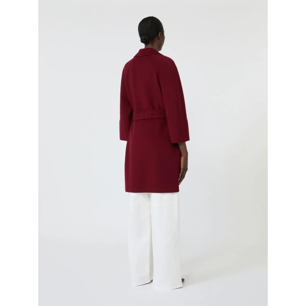 Max Mara Arona Short Double-Faced Wool Coat in Bordeaux | Wool Coat | Luxury Shoes 