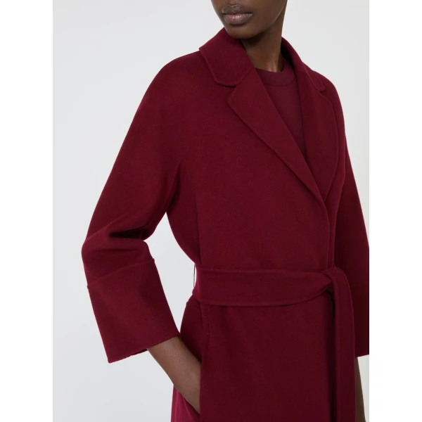 Max Mara Arona Short Double-Faced Wool Coat in Bordeaux | Wool Coat | Luxury Shoes 