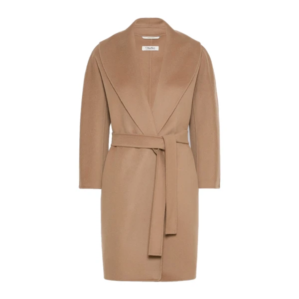 Arona Short Double-Faced Wool Coat in Camel