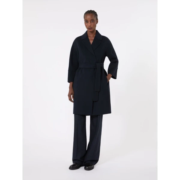 Max Mara Arona Short Double-Faced Wool Coat in Midnight Blue | Wool Coat | Luxury Shoes 