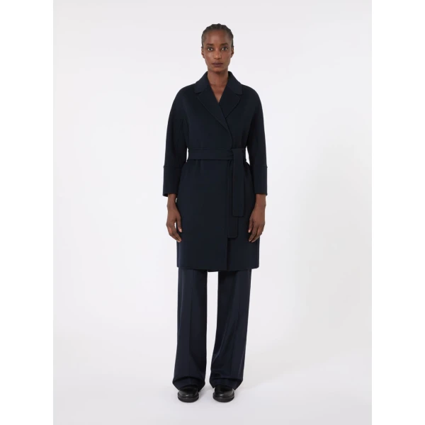 Max Mara Arona Short Double-Faced Wool Coat in Midnight Blue | Wool Coat | Luxury Shoes 