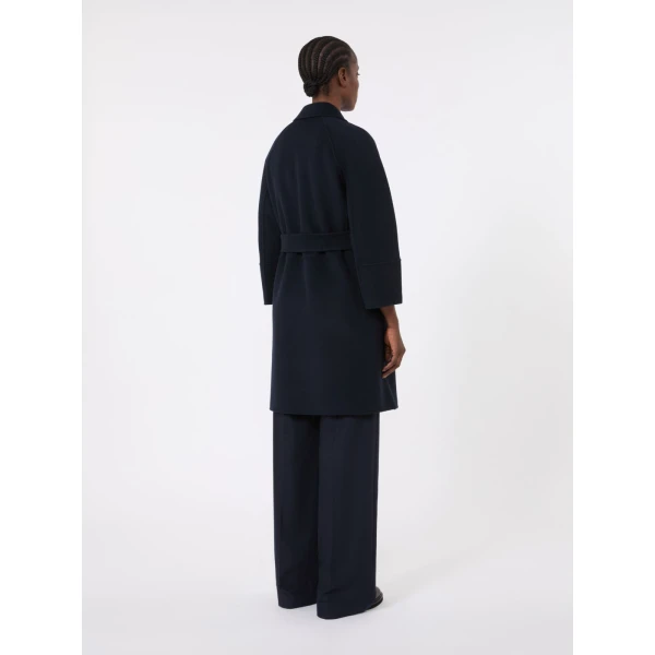 Max Mara Arona Short Double-Faced Wool Coat in Midnight Blue | Wool Coat | Luxury Shoes 