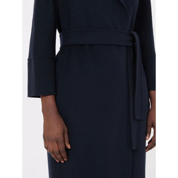 Max Mara Arona Short Double-Faced Wool Coat in Midnight Blue | Wool Coat | Luxury Shoes 