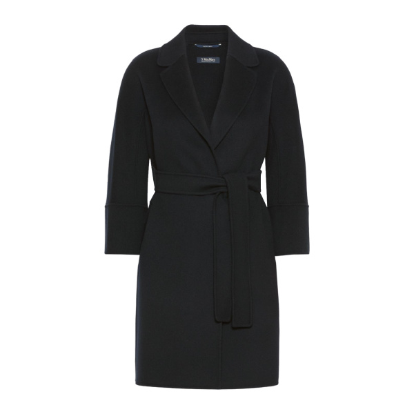 Max Mara Arona Short Double-Faced Wool Coat in Midnight Blue | Wool Coat | Luxury Shoes 
