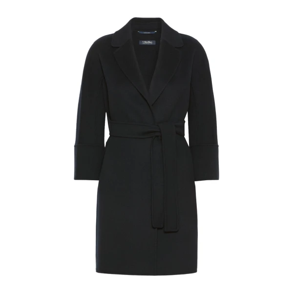 Max Mara Arona Short Double-Faced Wool Coat in Midnight Blue | Wool Coat | Luxury Shoes 