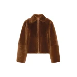 Max Mara Assenso Sheepskin Boxy Jacket in Tobacco | Shearling Jackets | Luxury Shoes 