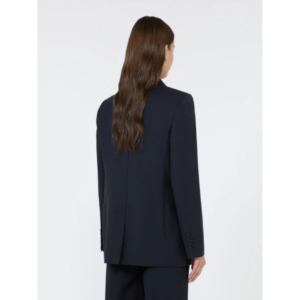 Max Mara Assenzi Single-Breasted Woollen Cloth Jacket in Navy | Blazers | Luxury Shoes 